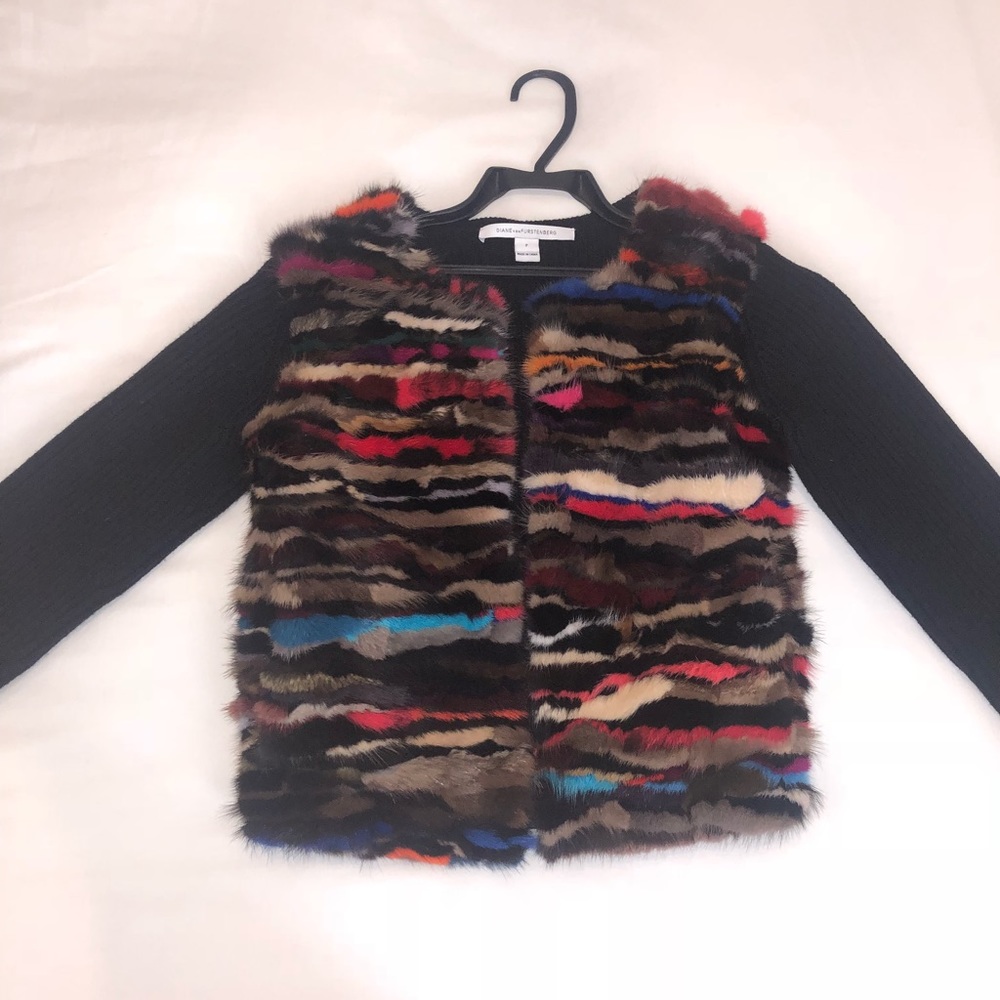 Diane von furstenberg fur cardigan